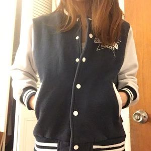 Comfortable Navy Letterman’s Jacket